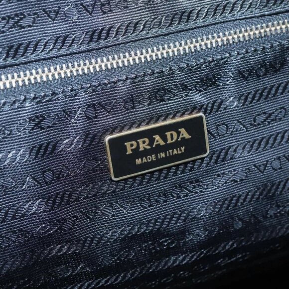 PRADA Hand Bag Nylon Black Gold Auth 141813 - Picture 10 of 16